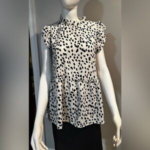 SHEIN Peplum All Over Animal Print Blouse